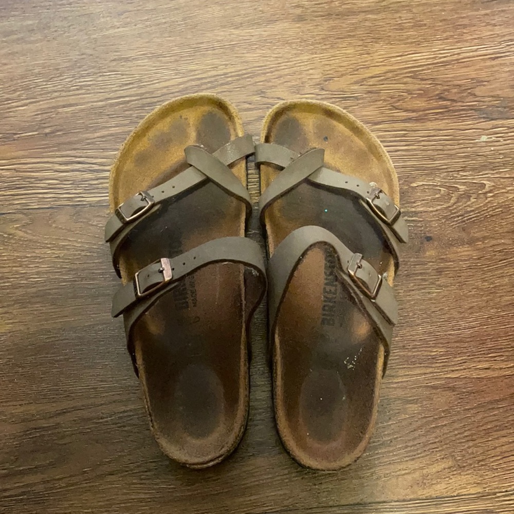 Birkenstock 38 Mayari Mocha Brown Sandals Toe Loop